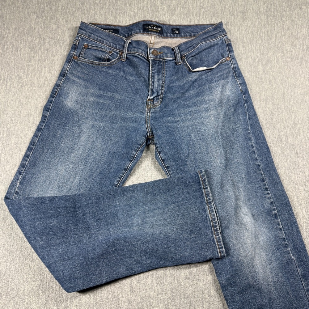 Lucky Brand Jeans Mens 34x32 Blue 221 Straight Leg Denim Mid Rise Casual Cotton